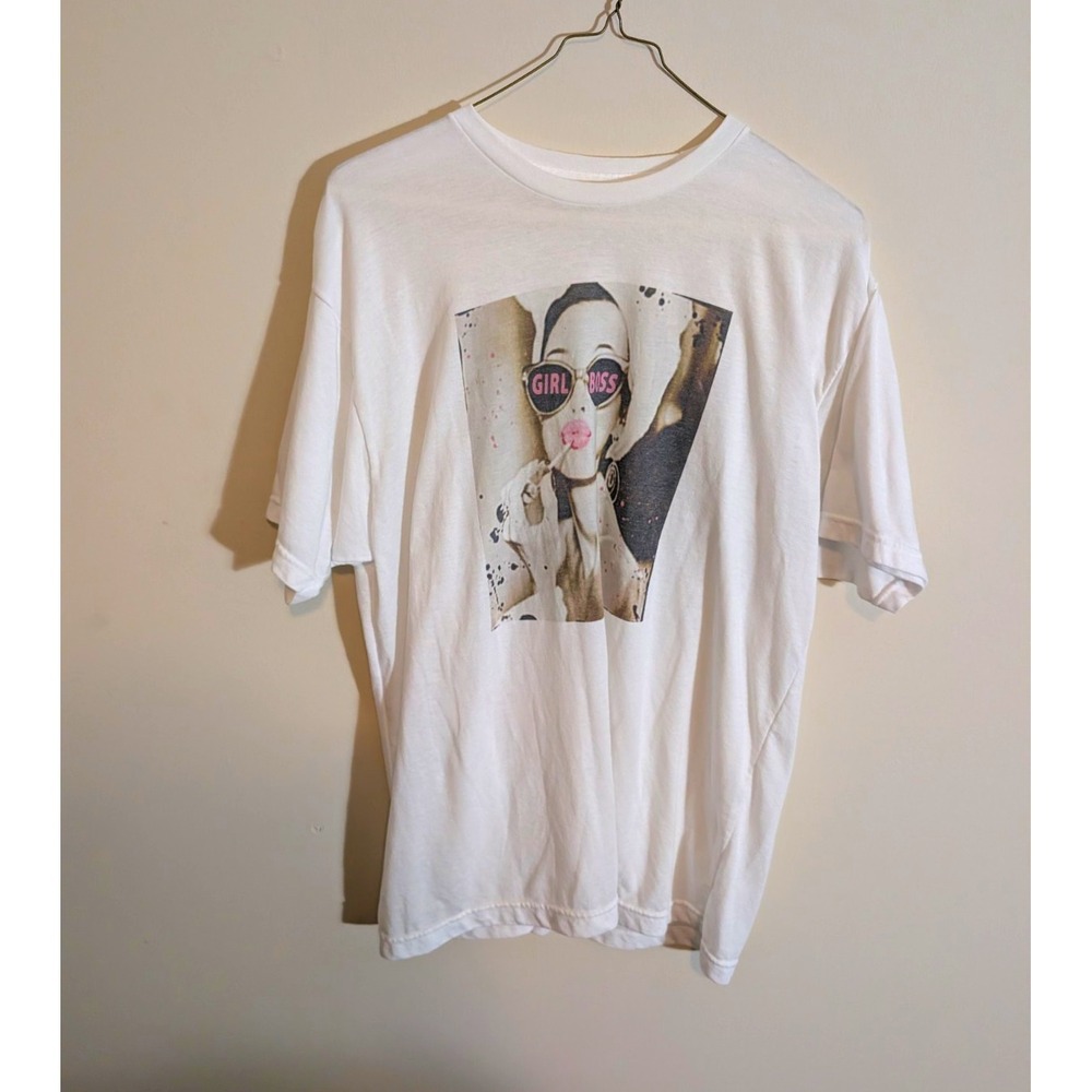 Boujee & Co Uni Adults 2XL White Short Sleeve Tee Girl Boss Graphic Crew Neck
